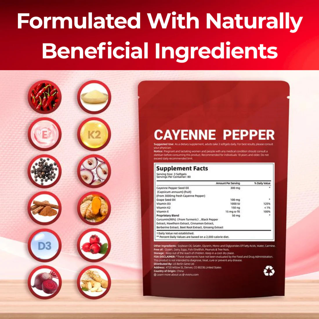 Vitala© Cayenne Pepper Softgels
